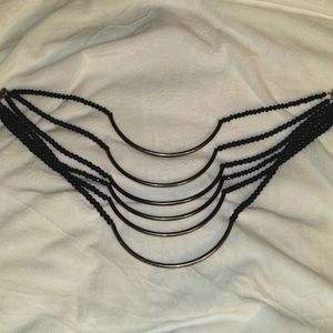❤️ 6 Layer Metal Black Bead Necklace